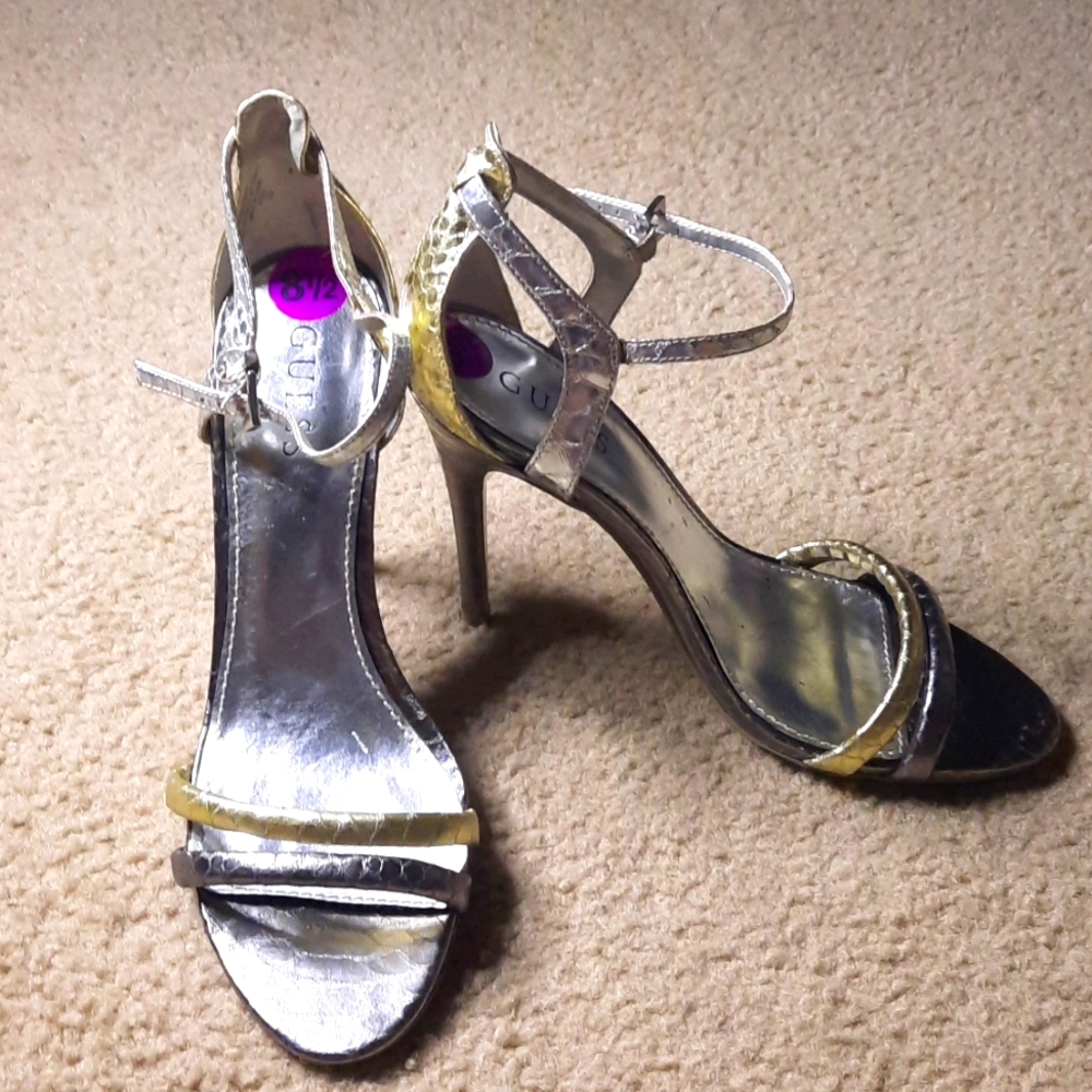 Guess gold and silver heels size 8.5